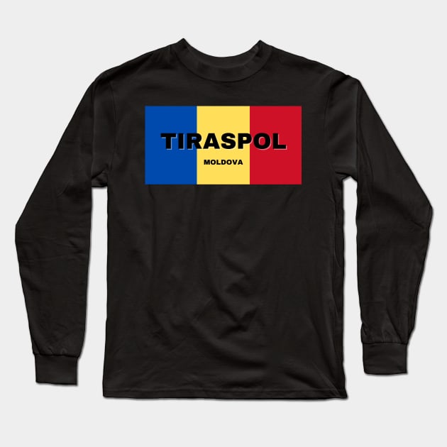 Tiraspol City in Moldovan Flag Colors Long Sleeve T-Shirt by aybe7elf